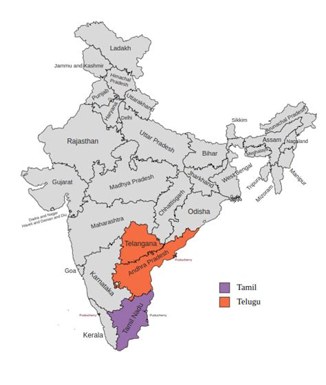 region in telugu|is telugu originated from tamil.